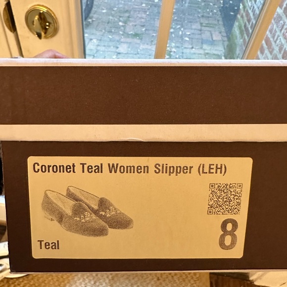 Stubbs & Wootton Slippers, Coronet Teal, size 8.  NWT.  Never worn. - Picture 3 of 3